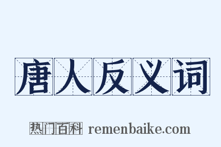 唐人反义词是什么意思的图片